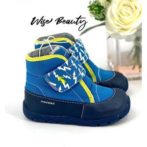 See Kai Run Baby Boy’s Blake Boot Size 4 Shoe Insulated Booties Blue Lighting